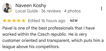 Five-star Google review from mortgage client Naveen Koshy