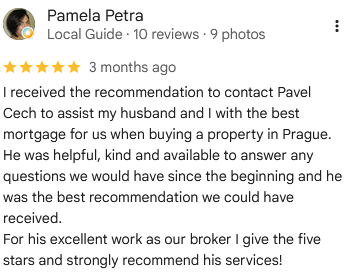 Five-star Google review from mortgage client Pamela Petra